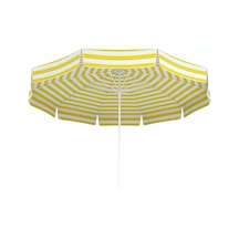 Türklersemsiye Tevalli Parasols 90/8 ( 180 Q ) Plaj Bahçe Şemsiyesi - Sarı Beyaz