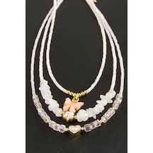Miyoki - 584 - Boncuk Küp Kristal Kolye 1 Adet - Muratech - - Pembe