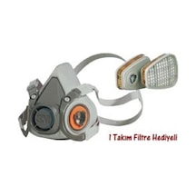3M 6200 Yarım Yüz Maskesi 1 Takım Filtre N11.7
