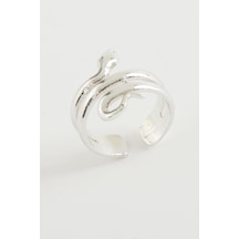 Yılan - 593 - Metal Yüzük - Nazblsmm - Gümüş Rengi
