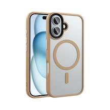 Apple Uyumlu iPhone 16 Plus Kılıf Mat Arka Yüzey Wireless Şarj Özellikli Klfs Flet Magsafe Kapak-rose Brown Rose Brown
