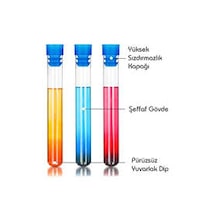 Aropi Plastik Deney Tüpü 16X100 mm Dibi Yuvarlak Şeffaf / Kapaklı 100 Adet