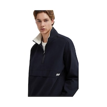 About Blank Yarı Fermuarlı Siyah Sweatshirt Oversize/geniş Kesim 0211890-900 Acı Kahverengi