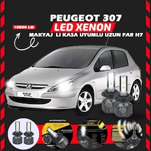 Peugeot 307 Makyajlı Kasa Uzun Far Uyumlu Şimşek Etkili Led Xenon Premium Series H7