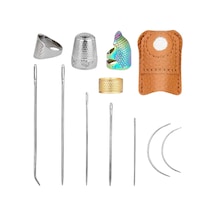 Homyl Deri İğneler Seti Parmak Kalkanı El Dıy Metal Yüksük