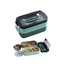 Paslanmaz Çelik Yemek Tası Isı Yalıtımlı 3 Katlı Yemek Termosu Ofis Kamp Lunchbox Turkuaz - 858263192 Turkuaz
