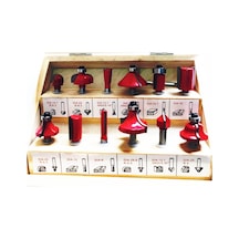 12 Parça Freze Uç Takımı Ahşap Oyma Ağaç Delme Çantalı Set 6  Mm
