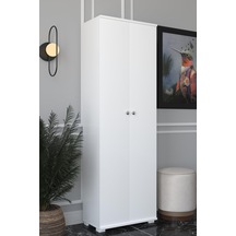 8 Raflı Çok Amaçlı Mutfak, Banyo, Kiler Dolabı Beyaz / Beyaz