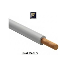 Enfe Elektrik 0,34 Mm² Nyaf Kablo - Çok Telli Esnek Bakır Tesisat Kablosu 5 Metre Rulo Gri