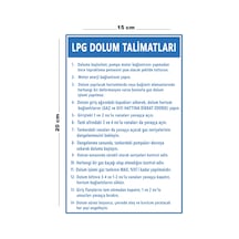 Lucena Metal Lpg Dolum Talimatları 15 Cm X 20 Cm Uyarı Levhası Yönlendirme Tabelası