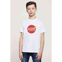 Tshirthane Nasa Baskılı Unisex Çocuk Beyaz T-Shirt (534787333)