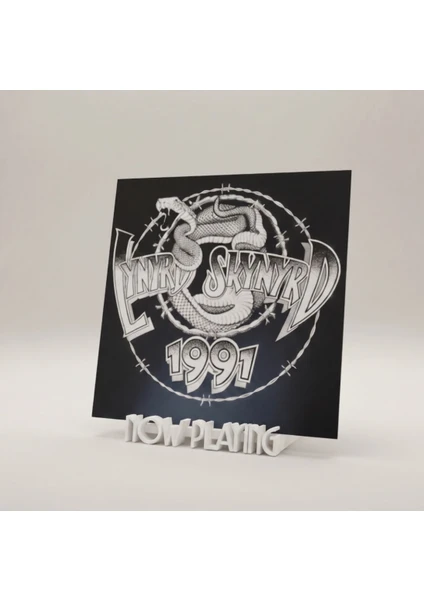 Now Playing Plak Sergileme Standı Beyaz