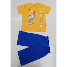 Beyzababykids Basketbol Baskılı Erkek Çocuk Takım Dar Kalıp,Erkek Bebek Giyim Sarı - Mavi