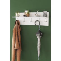 5'li Duvar Askılığı Beyaz