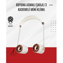 Mey İthalat Usb Şarjlı Katlanabilir Boyun Fanı 3 Kademeli, Sessiz Ve Taşınabilir Tasarım