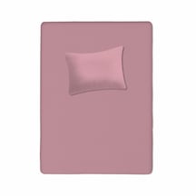 %100 Pamuklu Bebek Aparalı Çarşaf 115x150 + Bebek Yastık Kılıfı 35x45 Pudra Pembe