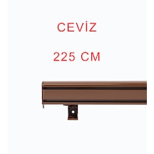 Ceviz Dekoratif Perde Alüminyum Dekoratif Ray Kornişi 225 Cm