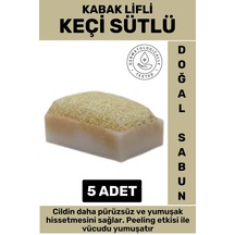 Özel Üretim Masaj Etkili Nemlendirici Kuruluk Giderici Doğal Kabak Lifli Keçi Sütlü Sabun 5 Adet