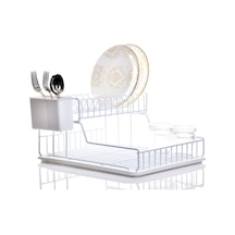 Ömür Boyu Paslanmaz İki Katlı Tabaklık Bulaşıklık BEYAZ TB2BEYAZ Beyaz