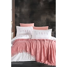 Elart Daisy Pike Yatak Örtüsü %100 Pamuk Püsküllü 220x240 Cm Gülkurusu Gülkurusu