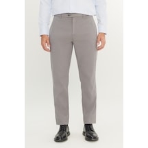AC&Co / Altınyıldız Classics Erkek Grı Pamuklu Comfot Fit Rahat Kesim Yan Cepli Armürlü Casual Esnek Pantolon Gri