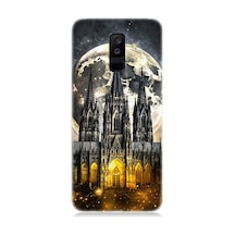 Samsung Galaxy A6 Plus Uyumlu Ay Ve Katedral Desenli Silikon Kılıf