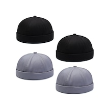 Aida Jewelss 4 Lü Set %100 Pamuk Cap Ayarlanabilir Docker Şapka Yazlık Takke Şapka Retro Şapka Takke Şapka Siyah - Bordo