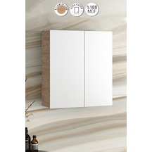 Çiğdem 55 Cm Atlantik Çam Mdf Aynalı Asma Banyo Üst Dolabı Beyaz - Atlantik