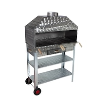 Metehan MTH-209 Geniş Aile Boy - Davlumbazlı - Lama Izgaralı - İki Tekerlekli Mangal