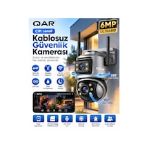 Wifi Akıllı Güvenlik Kamerası Çift Lensli Döner Başlıklı Uzaktan Canlı İzleme Telefon Kontrollü Ip Kamera Gece Görüşlü İç/dış Mekan