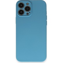 Apple Uyumlu - iPhone 13 Pro Max Kılıf Nano İçi Kadife Silikon - Mavi