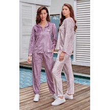 Jar Pierre 227 Kadife Pudra Kadın Eşofman Takımı 001