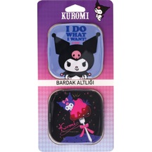 Kuromi & Hello Kitty Lisanslı 2'li Bardak Altlığı