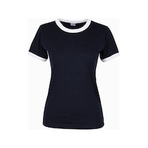 Trender Basic Biyeli O Yaka Lacivert Kadın T-shirt 26ydt1000001