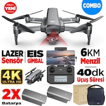SJRC F22 S2 Pro+ Combo 4K Kameralı Drone Seti - 2Batarya+6KM Menzil+Çarpışma Sensörü+40 Dakika Uçuş Süresi+Çanta+EIS Gimbal