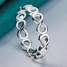 Novahub Urmylady 925 Ayar Gümüş Çapraz Sonsuzluk 7-10 Yüzük Kadınlar Için Düğün Charm Nişan Moda Takı - 8 Gümüş