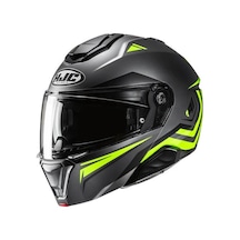 Hjc İ91 Tricus MC3HSF Çene Açılır Motosiklet Kaskı Gri Neon Sarı