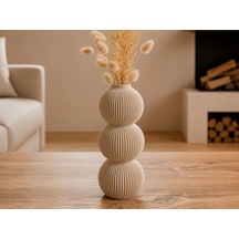 3d Baskı Modern 3 Küre Dekoratif Vazo - Minimal Çiçek Vazosu, Masaüstü Ev Ve Ofis Dekoru-bej Diğer