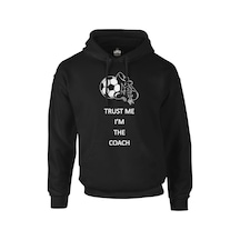 Trust Me I'M The Coach Siyah Erkek Fermuarsız Kapşonlu