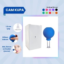 Silikon Vakumlu Cam Yüz Masaj Kupası No:1 Mavi Çok Renkli