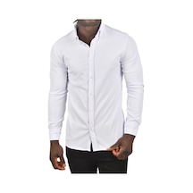 Deepsea Erkek Beyaz Fitilli Uzun Kollu Gömlek 2500805 Beyaz