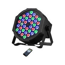 Youtek 36 Led Renkli Sahne Işığı 36w Sesli Kontrol İle Bar Düğün Gösteri Par Işık Siyah 110v Abd Tipi Siyah
