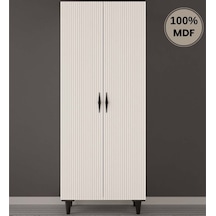 Lale 2 Kapak Mdf Ayaklı Tasarım Gardırop Aytaşı