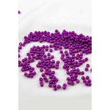4 Mm Canlı Mor Plastik İnci Boncuk Aksesuar Takı Malzemesi 25 Gr