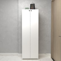 Kenzlife Kapaklı Ayakkabılık Bosnevi Mat Beyaz Suntalam 183 080 30 Kırksekiz Çift Ayakkabı Kapasitesi Arkalıksız Beyaz