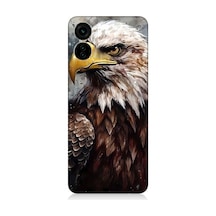 Tecno Spark 9 Pro Uyumlu Silikon Kılıf Asil Beyaz Başlı Siyah Kartal