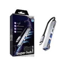 5in1 Metal Usb Hub Yüksek Hızlı Çoklayıcı, 5 Bağlantı Noktalı, Dayanıklı Ve Taşınabilir Tasarım