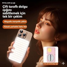 Manyetik Led Pocket Video Light Magsafe İle Uyumlu 2500-9000k Ayarlanabilir Işık 10w Crı95 1200mah Type-c Şarjlı Taşınabilir Fotoğraf Ve Video Çekim Işığı N19