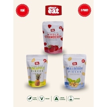 Evereat Çilek-ananas-dut Freeze Dry Meyve Cipsi 3'lü Paket Gurme Atıştırmalık 1 Adet