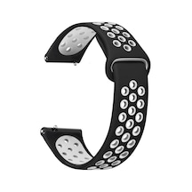 Samsung Galaxy Watch 5 44mm Rainbow Sport Band Kordon Siyah Beyaz Çok Renkli